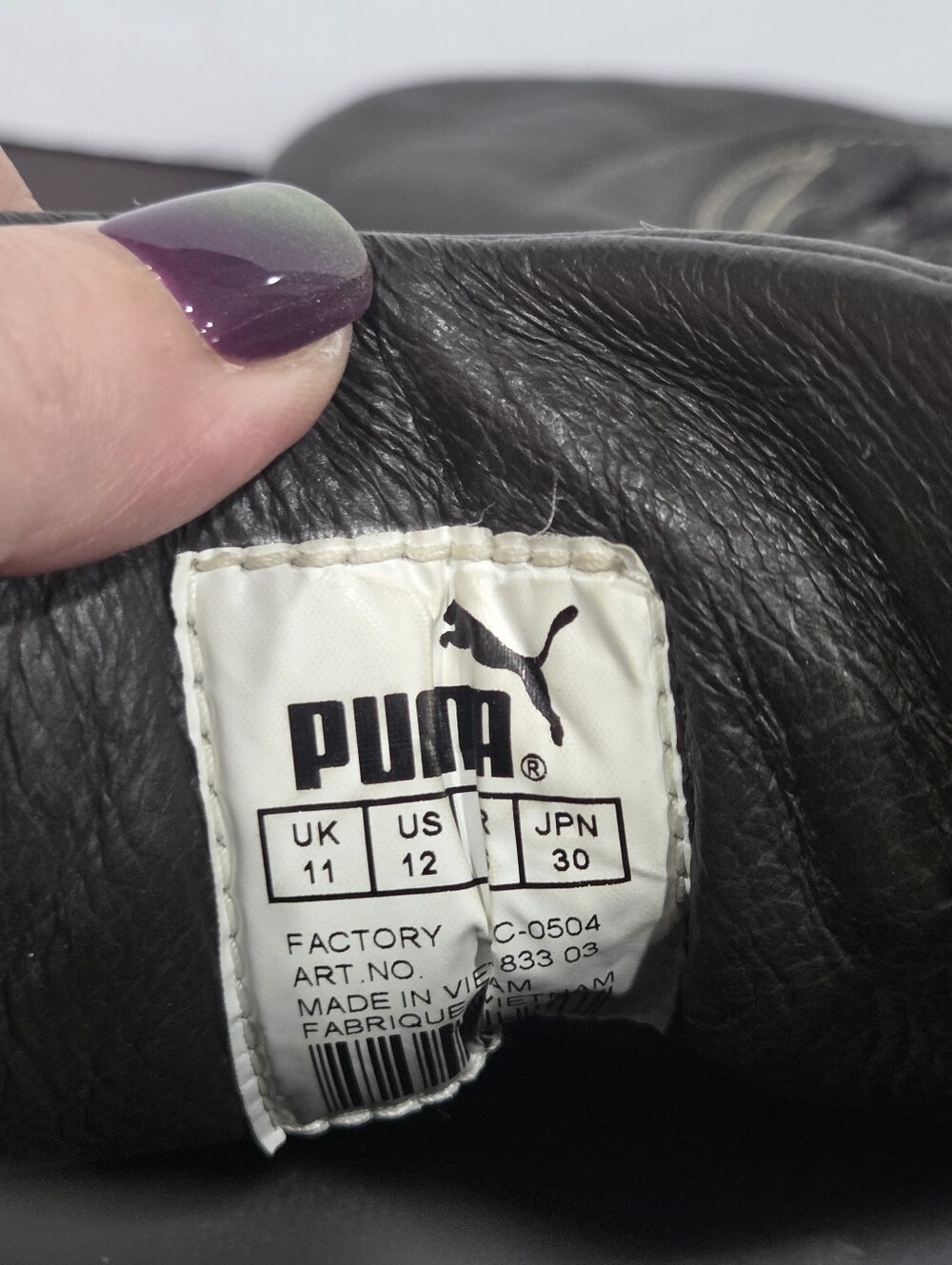 Puma Mihara Yasuhiro Men’s Black Leather  Sneakers with Green Side Stripe Sz.12 - Picture 6 of 9